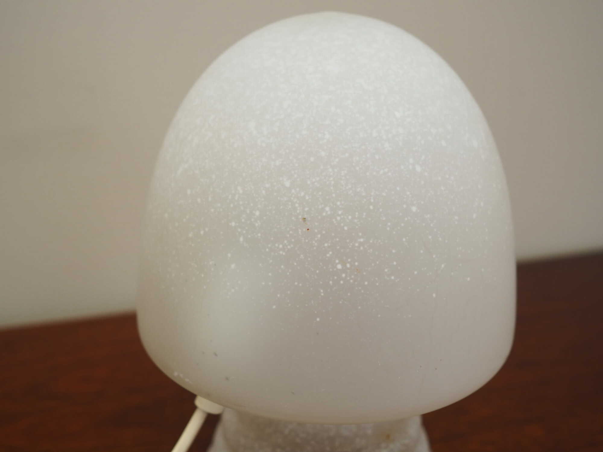 Vintage Table Lamp Glass Metal White 1970s 5