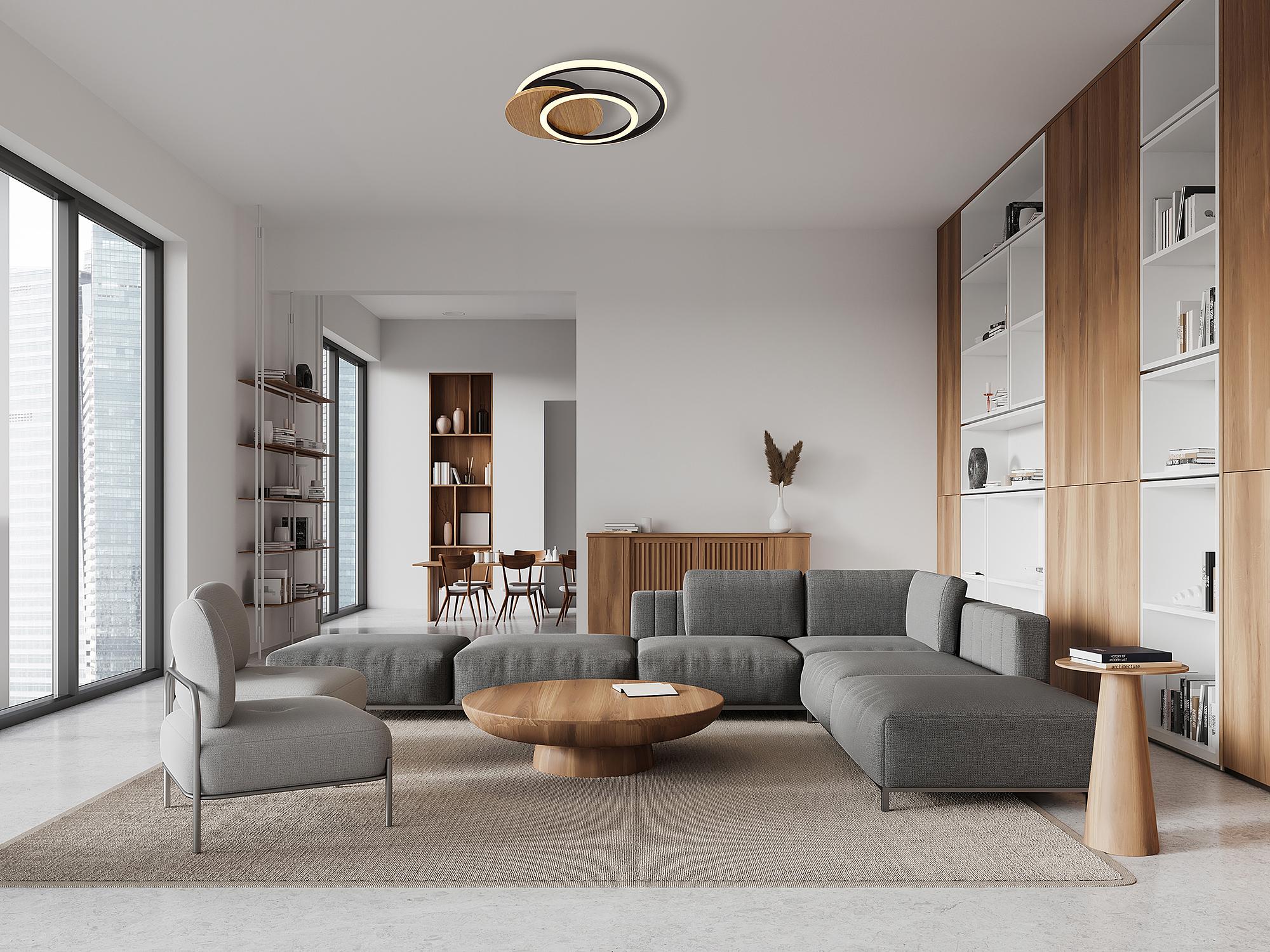 1-Flammig Julio LED-Deckenleuchte Acrylglas Braun 3