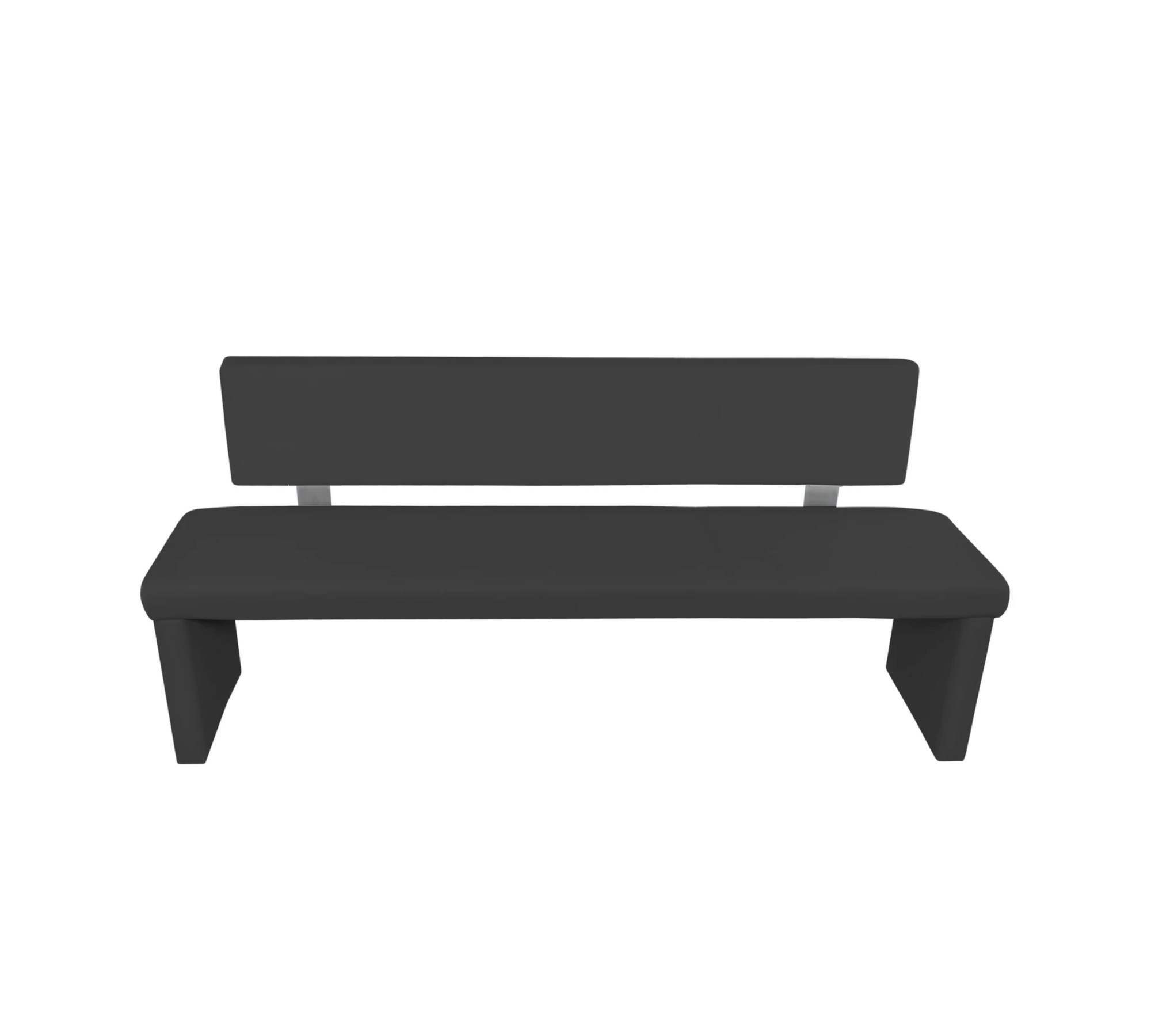 Sitzbank Metall Kunstleder Schwarz 1