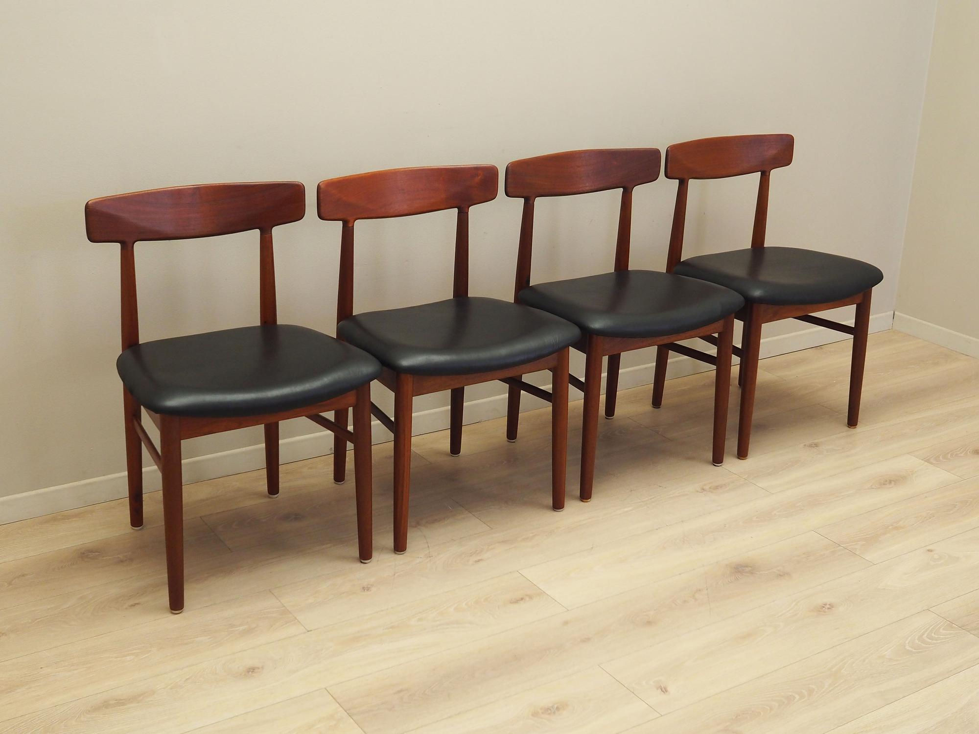 4x Vintage Dining Chair Teak Wood 1960s 2