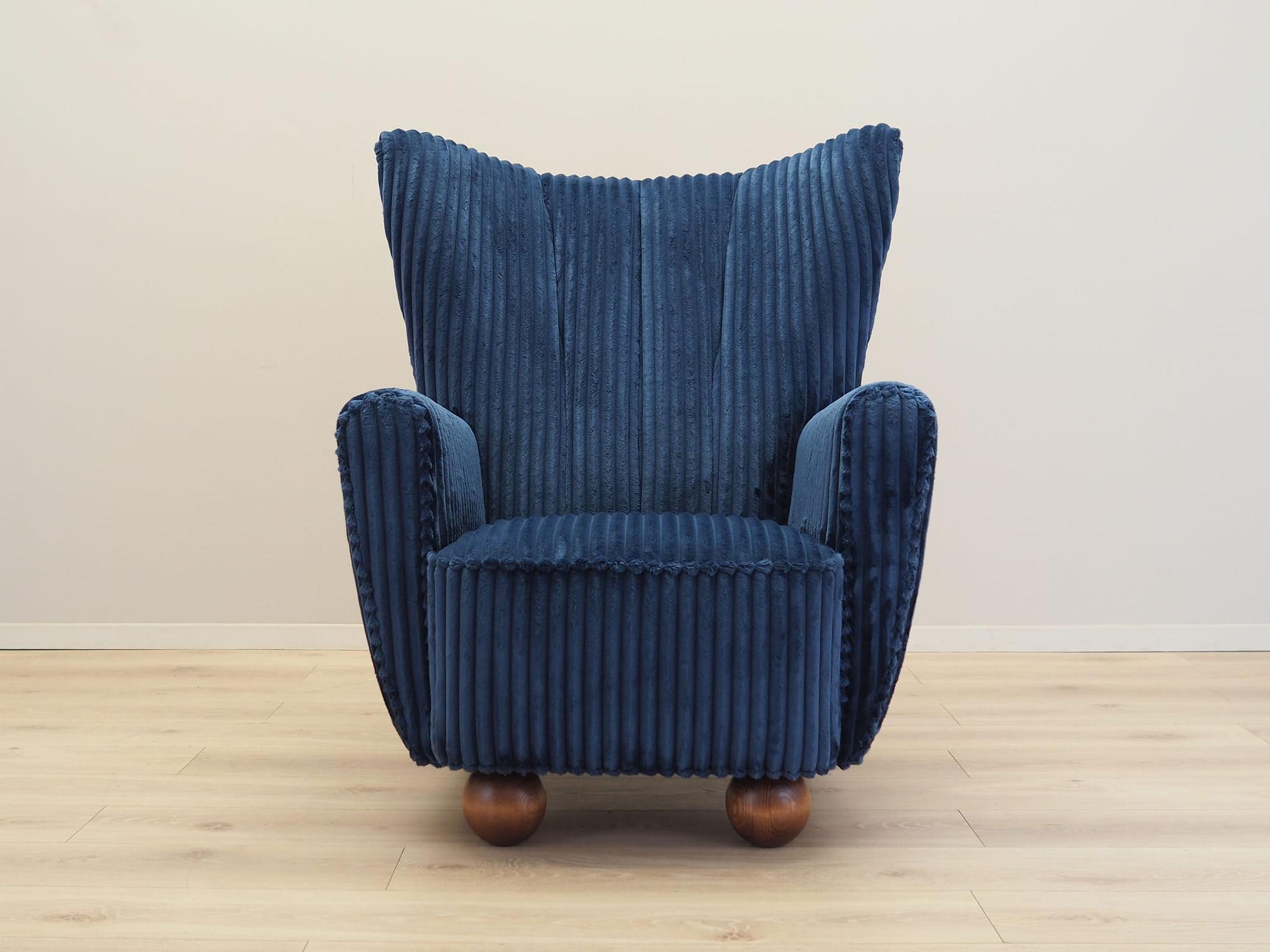 Armchair Velour Dark Blue 1