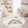 Rainbow Kids Rug Multicoloured Ø150cm 2