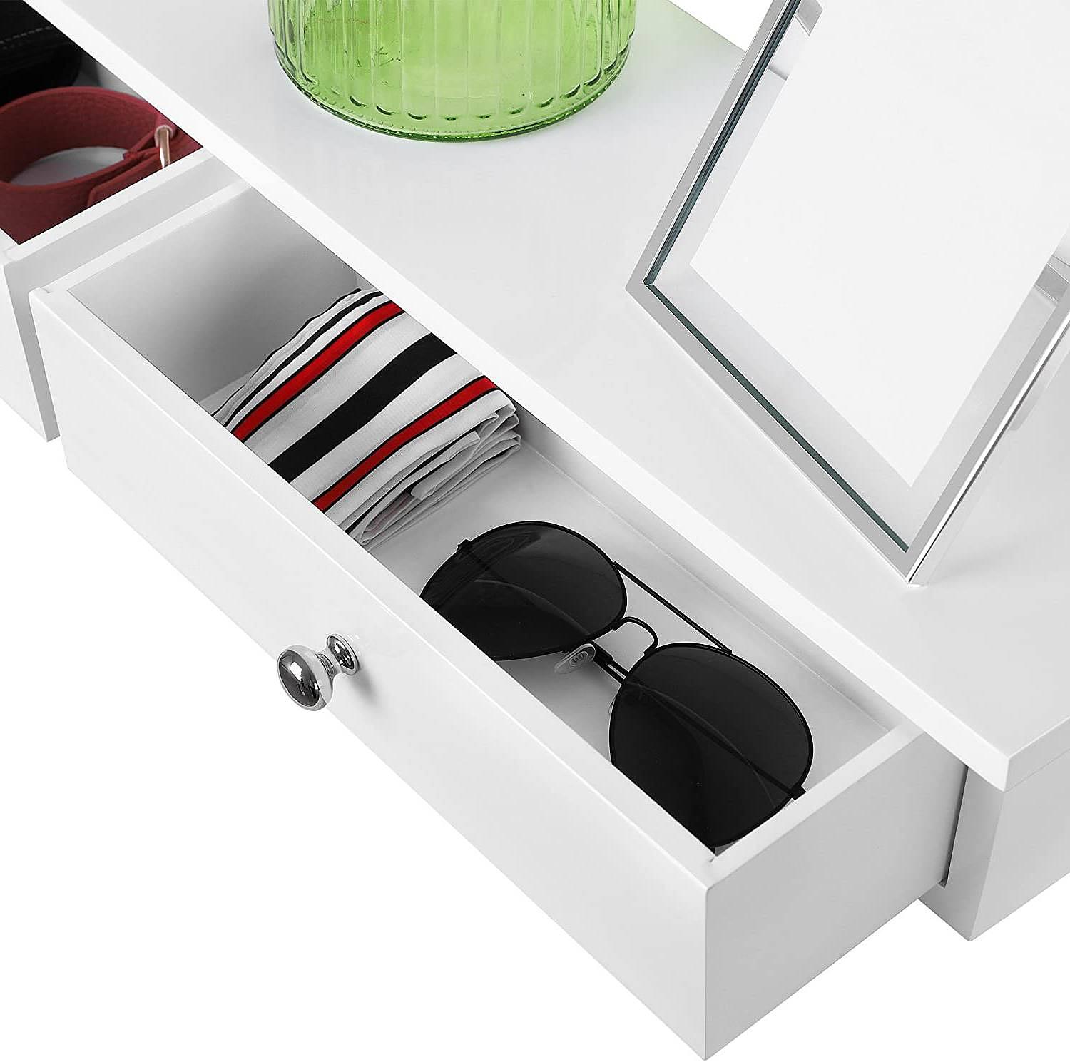 Wandschublade Neyland Weiß Silber 4