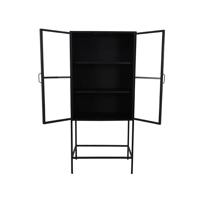 Manhattan Schrank Metall Glas Schwarz 1