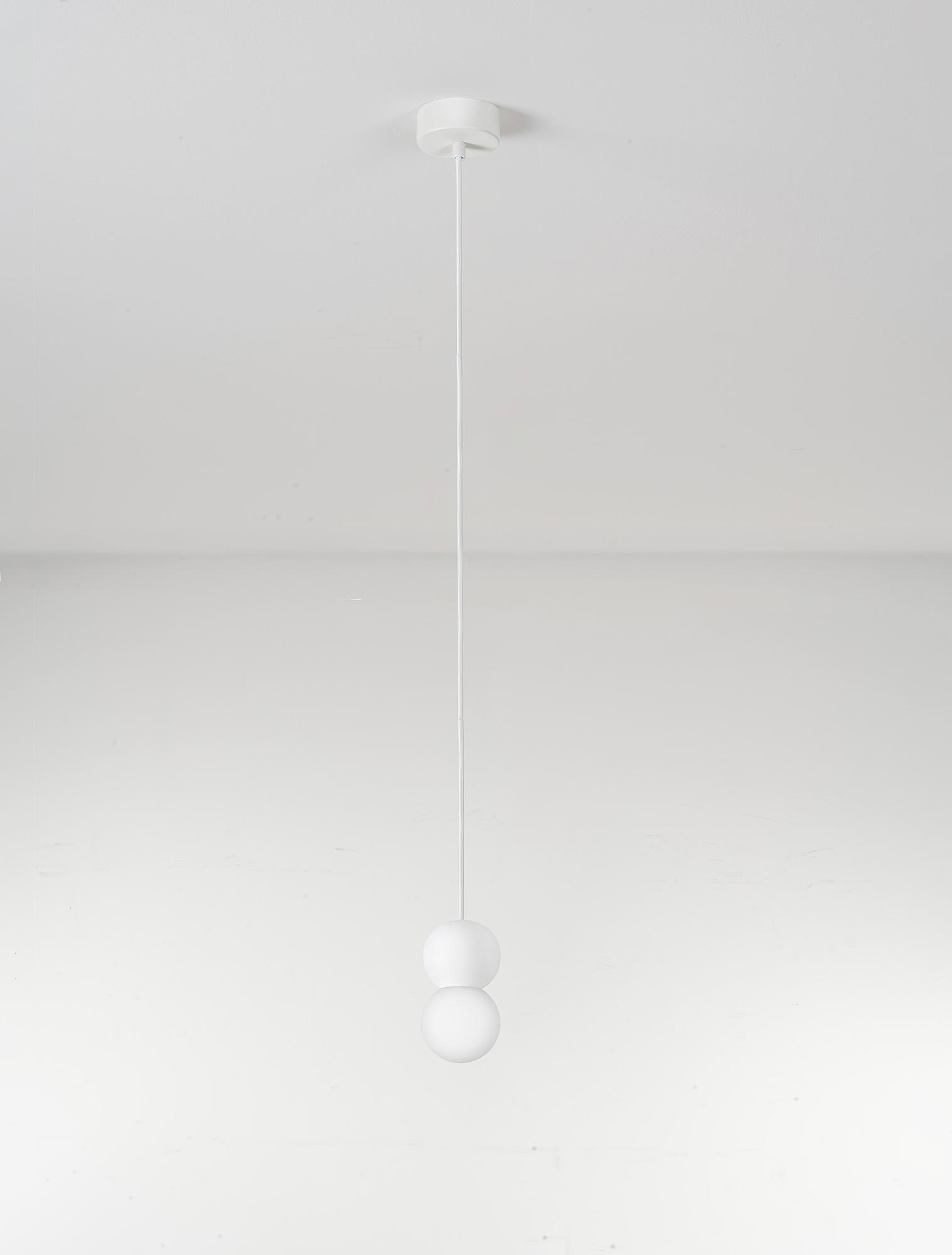 Zero Type A Pendant Light Aluminium Opal Glass White 3