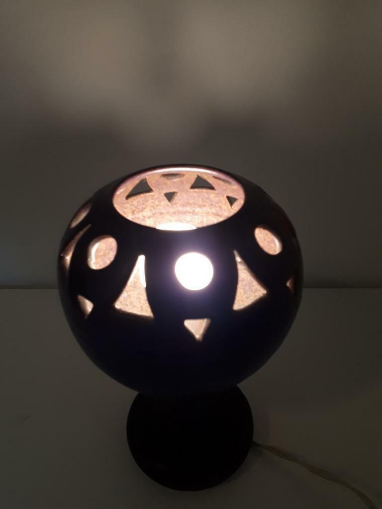 Vintage Pilzlampe Keramik 1970er Jahre 4
