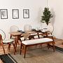 Touch Dining table set 6-pc. Nubuck leather Cream 0