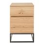 Nachtkommode NOZZA mit 1 Tür Echt holzfurnier Eisen Schwarz 1