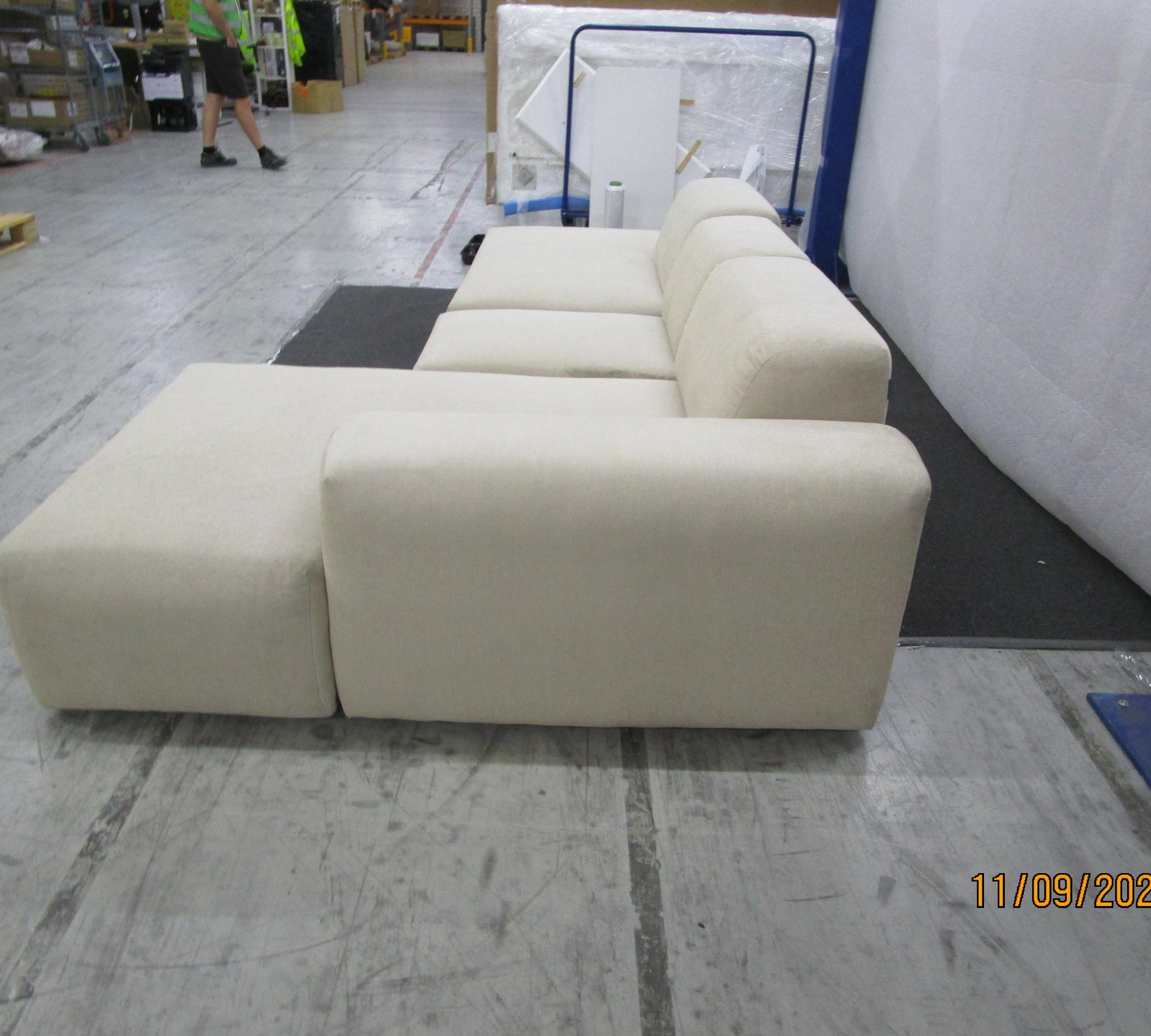 Pyllow Sofa Récamiere Rechts Webstoff Cremeweiß 6