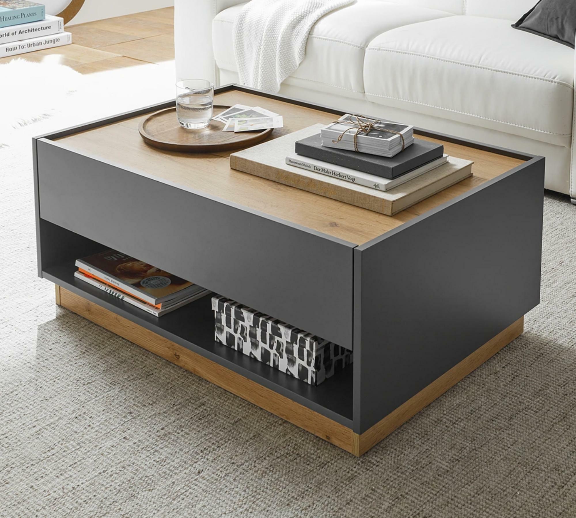 Couchtisch Eiche Wotan Dekor Anthrazit 0