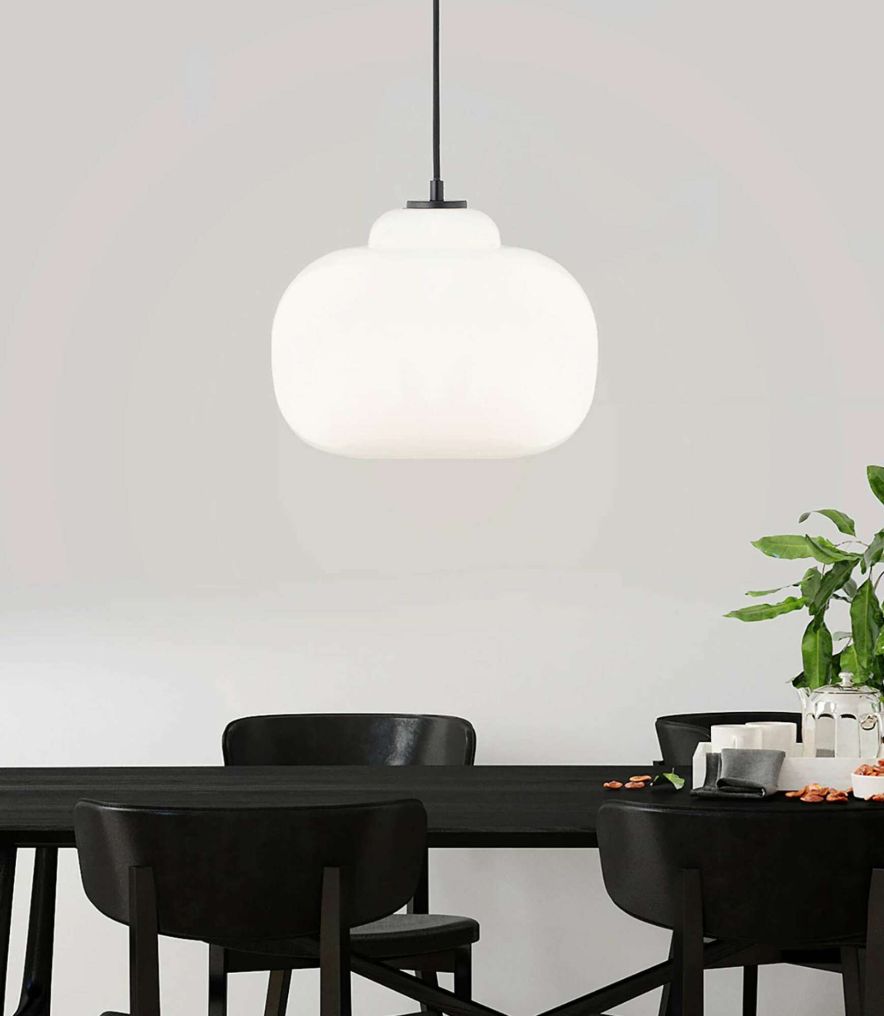 Pendant light 1-light glass metal white 0