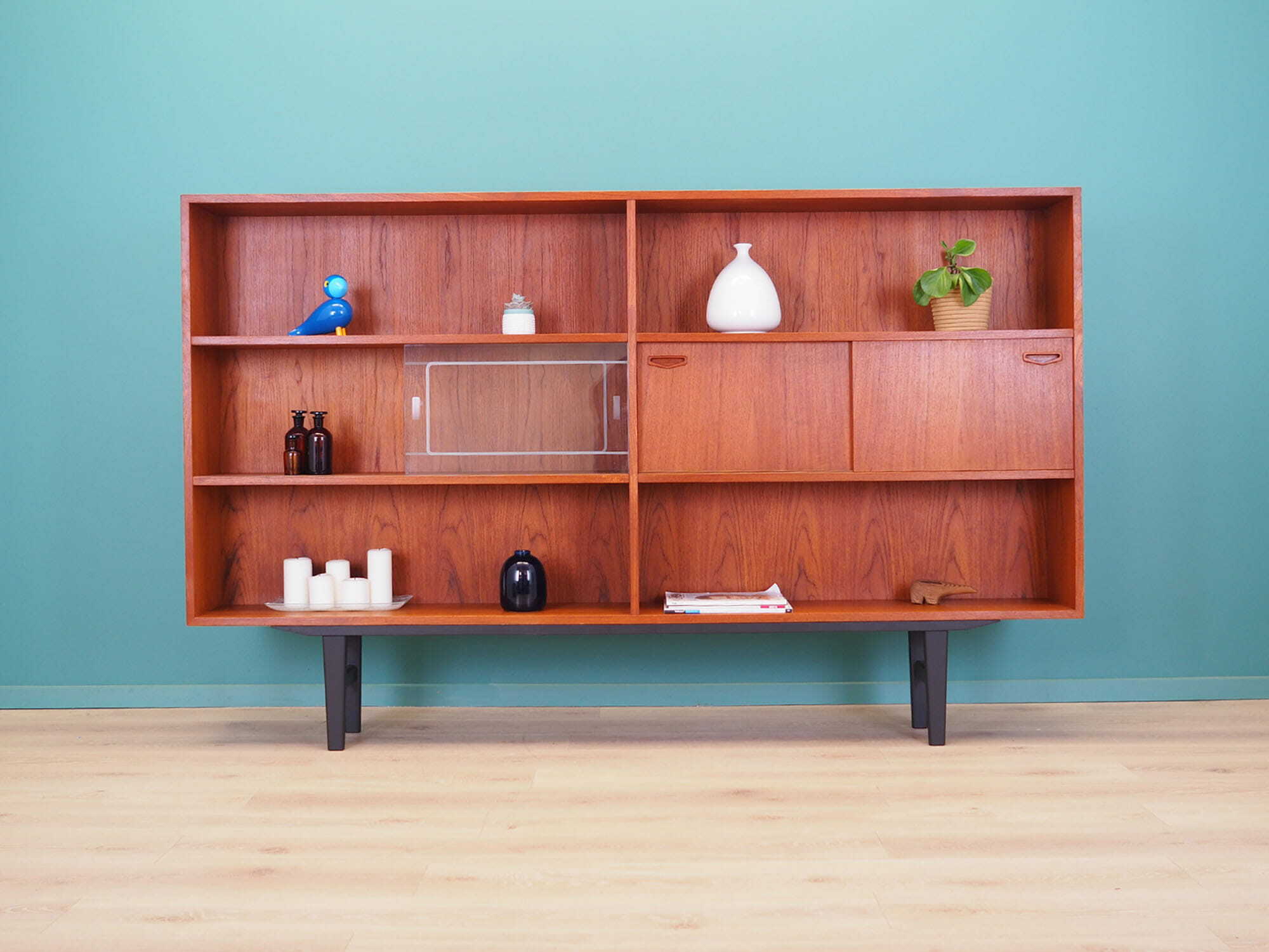 Vintage Bookshelf Teak Brown 1970s 1