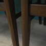 6x Chair Beech wood Velvet Brown 1960s 8