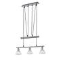 3-Flammig Pendelleuchte Levisto II Metall Glas Matt Nickel 1