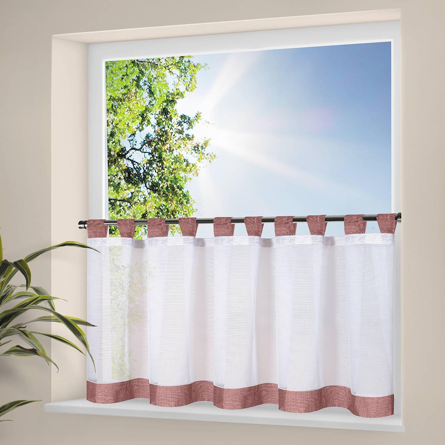Gardine Thila Webstoff Rostbraun 2