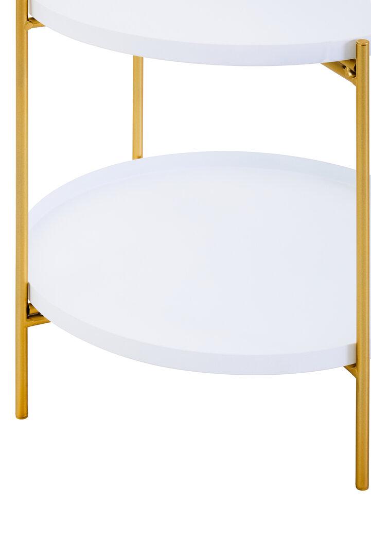 Trosa Round Side Table Marble Iron White 4