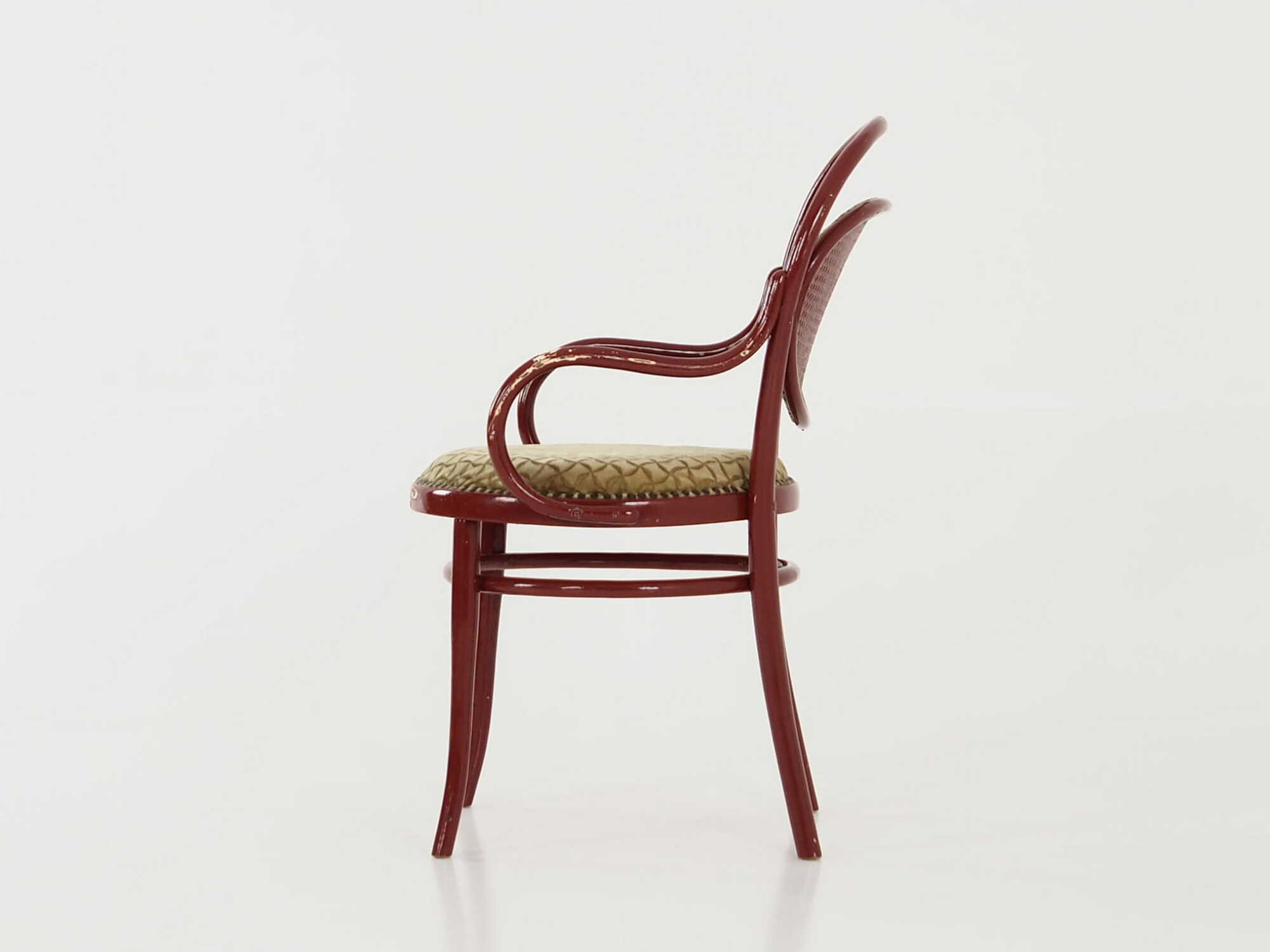 Vintage chair beech wood textile green 3