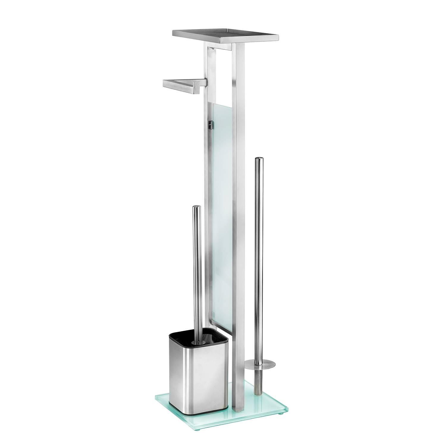WC-Garnitur Debar Edelstahl Rostfrei Glas Weiß 1
