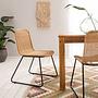 2x Esszimmerstuhl Vuna Rattan Metall Natur Schwarz 2