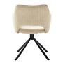 Drehbarer Armlehnenstuhl Tasera Cord Metall Beige Schwarz 4