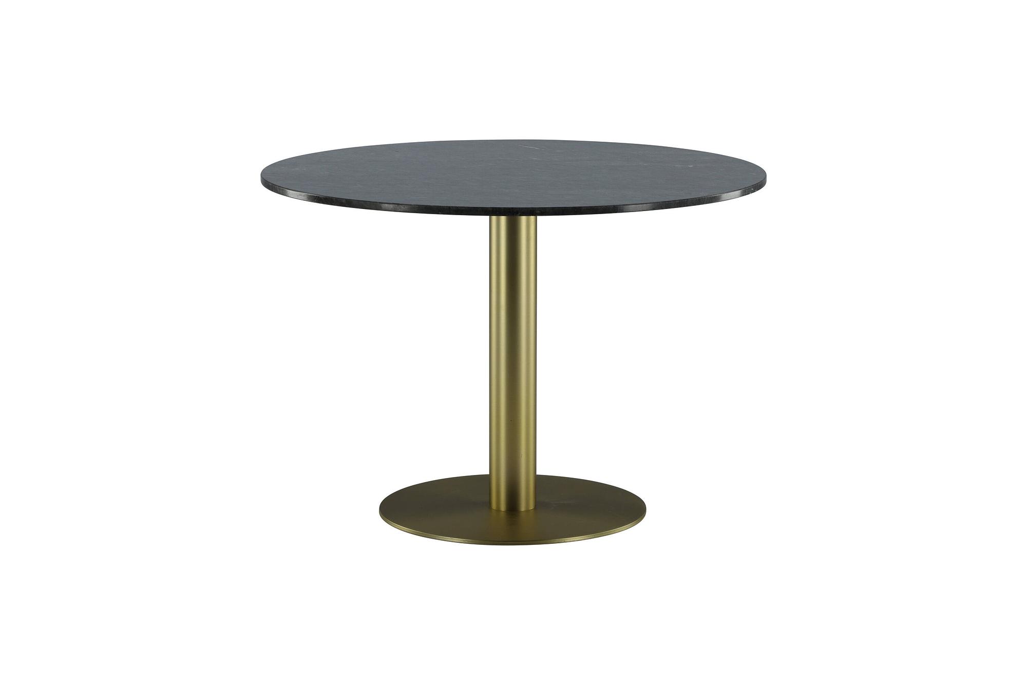 Estelle Dining Table Grey Marble Brass Ø106cm 1