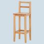 Bar stool solid heartwood beech brown 0