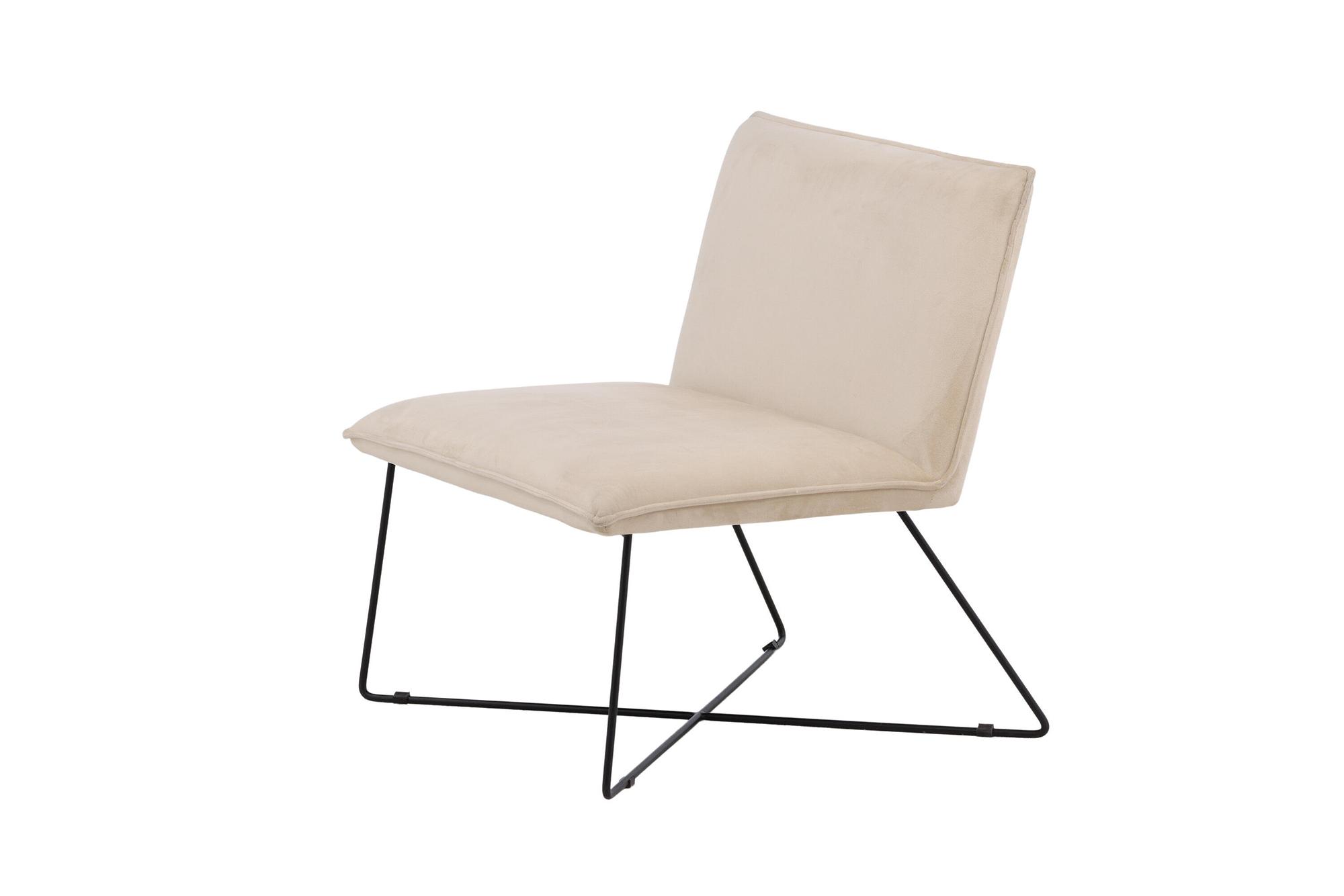 X-Lounge Sessel Samt Beige 2