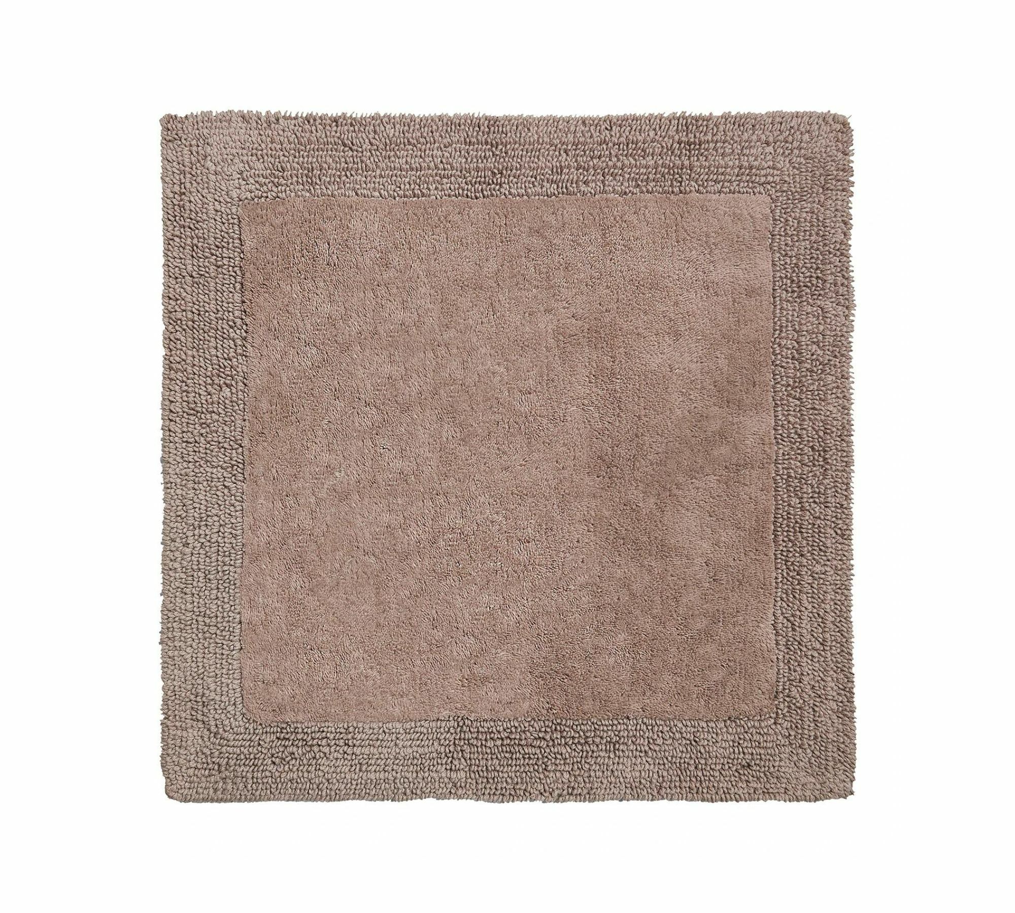 Bath mat woven fabric brown 60 x 60 cm 0