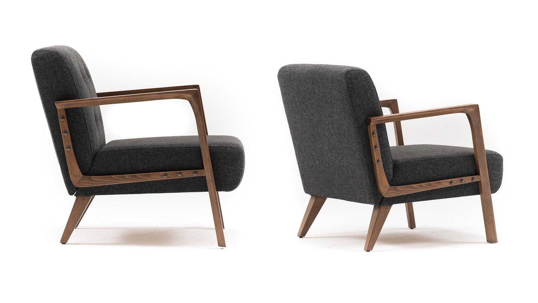 Kemer Sessel Holzfurnier Dunkelgrau 6