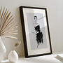 Fashion Art Print with Frame Black White 3