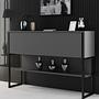 Luxe Sideboard Holzfurnier Schwarz Anthrazit 1