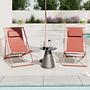 Deck chair Nivi set of 2 steel terracotta 1