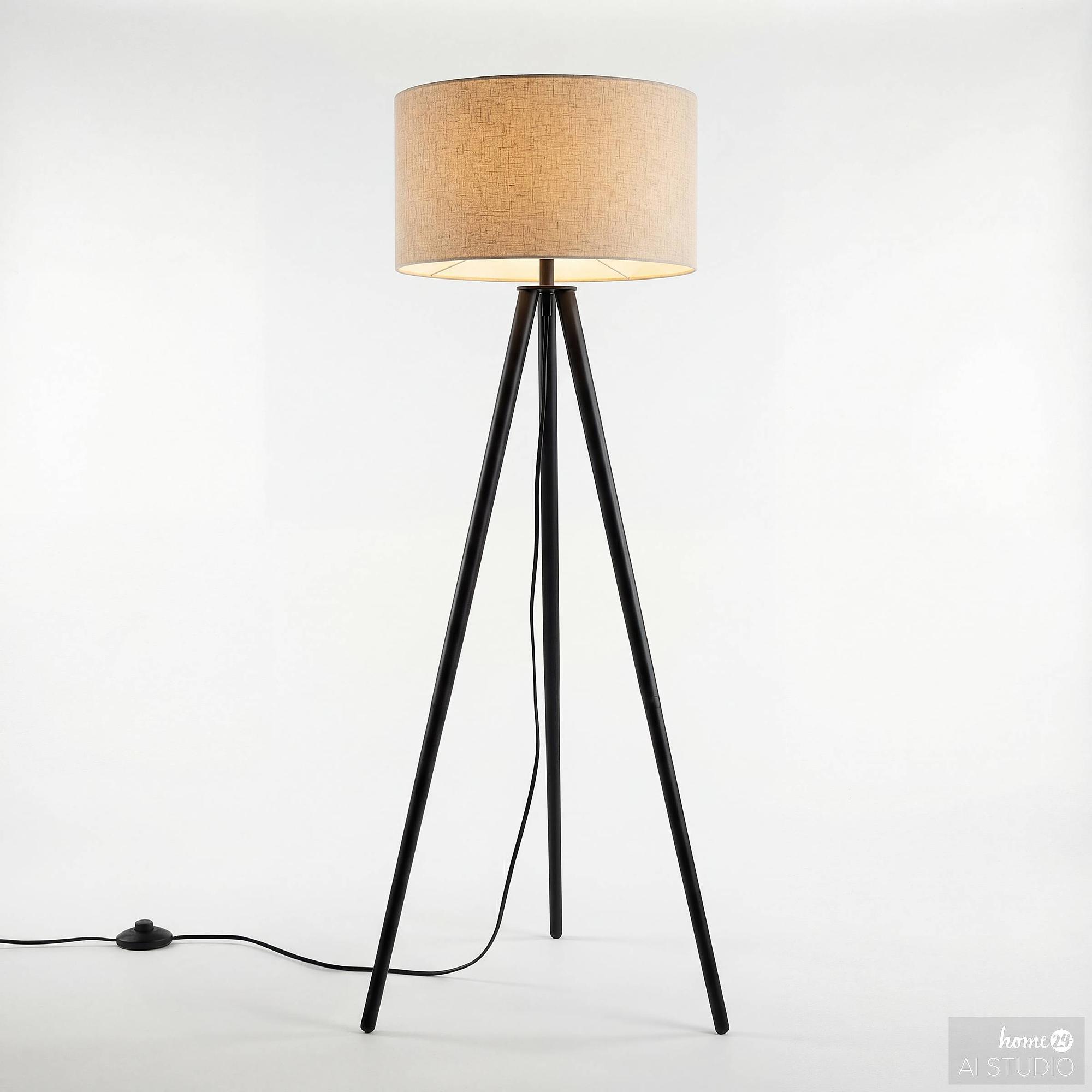 Floor Lamp Orbis 1-Light Solid Pine Terry Cloth 3