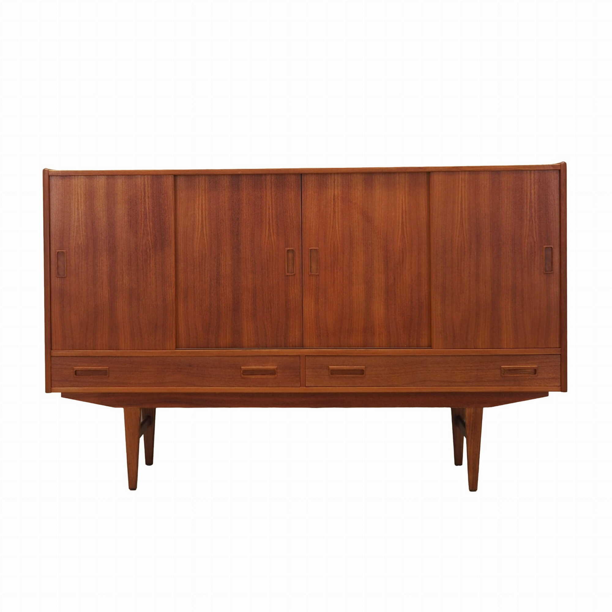 Vintage Highboard Teakholz Braun 1970er Jahre 0