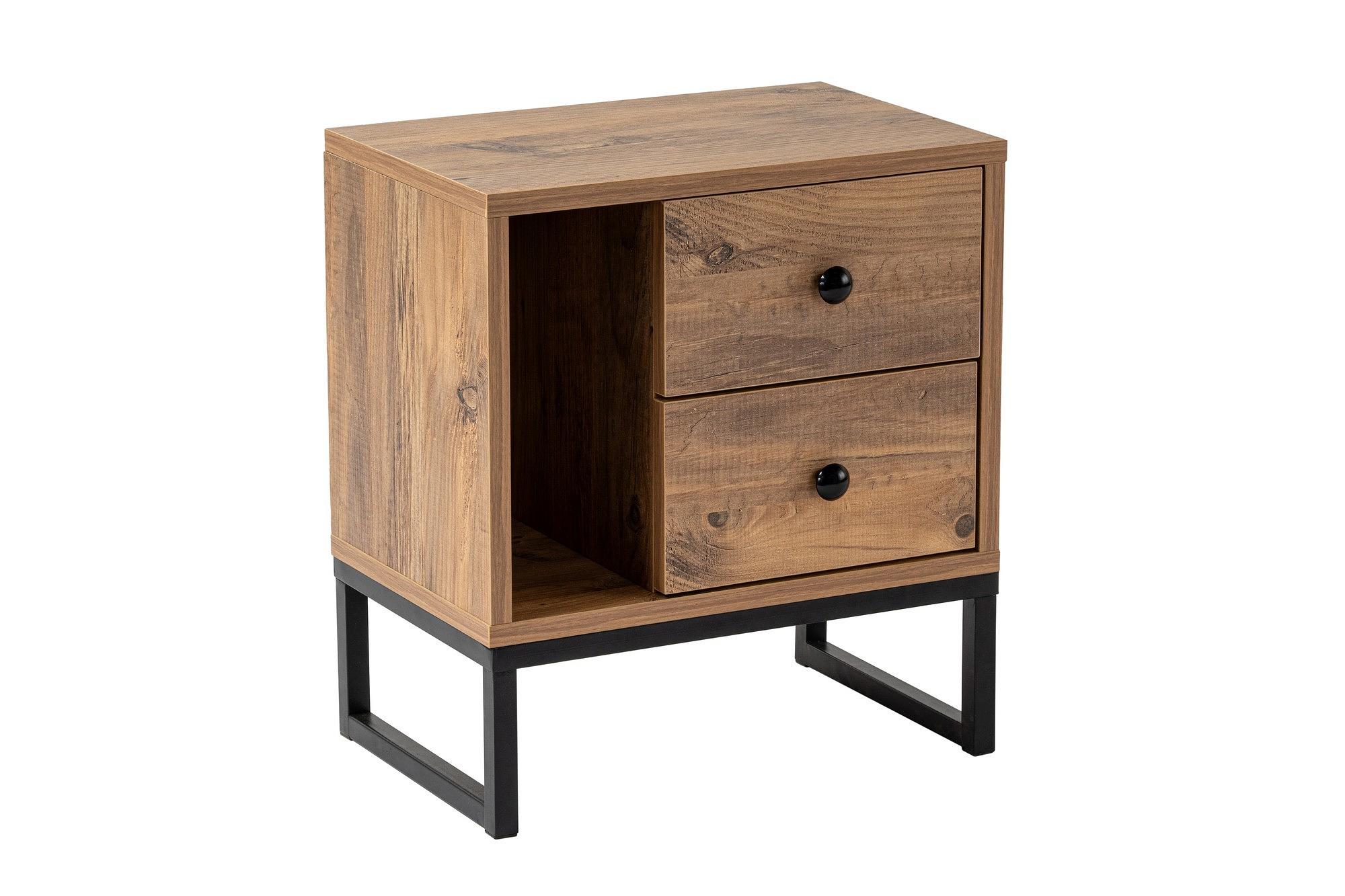 Glimmer Nightstand Brown with black legs 5