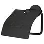 Toilet paper holder with lid Apollo Nero Aluminum Black 1