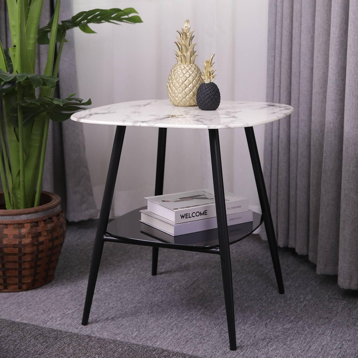 Ladis Beistelltisch Glas Metall 2