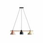 Pendant lamp Lavaca iron / solid beech 3-bulb 2