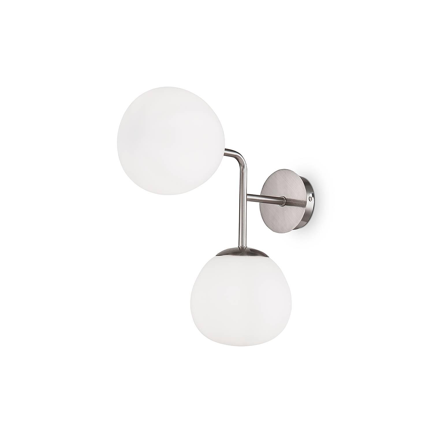 Wandleuchte Erich Typ A Milchglas Metall Silber 2