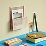 String Magazine Holder Wall Red White 0