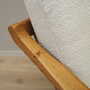 Vintage armchair oak wood textile cream 1960s 9