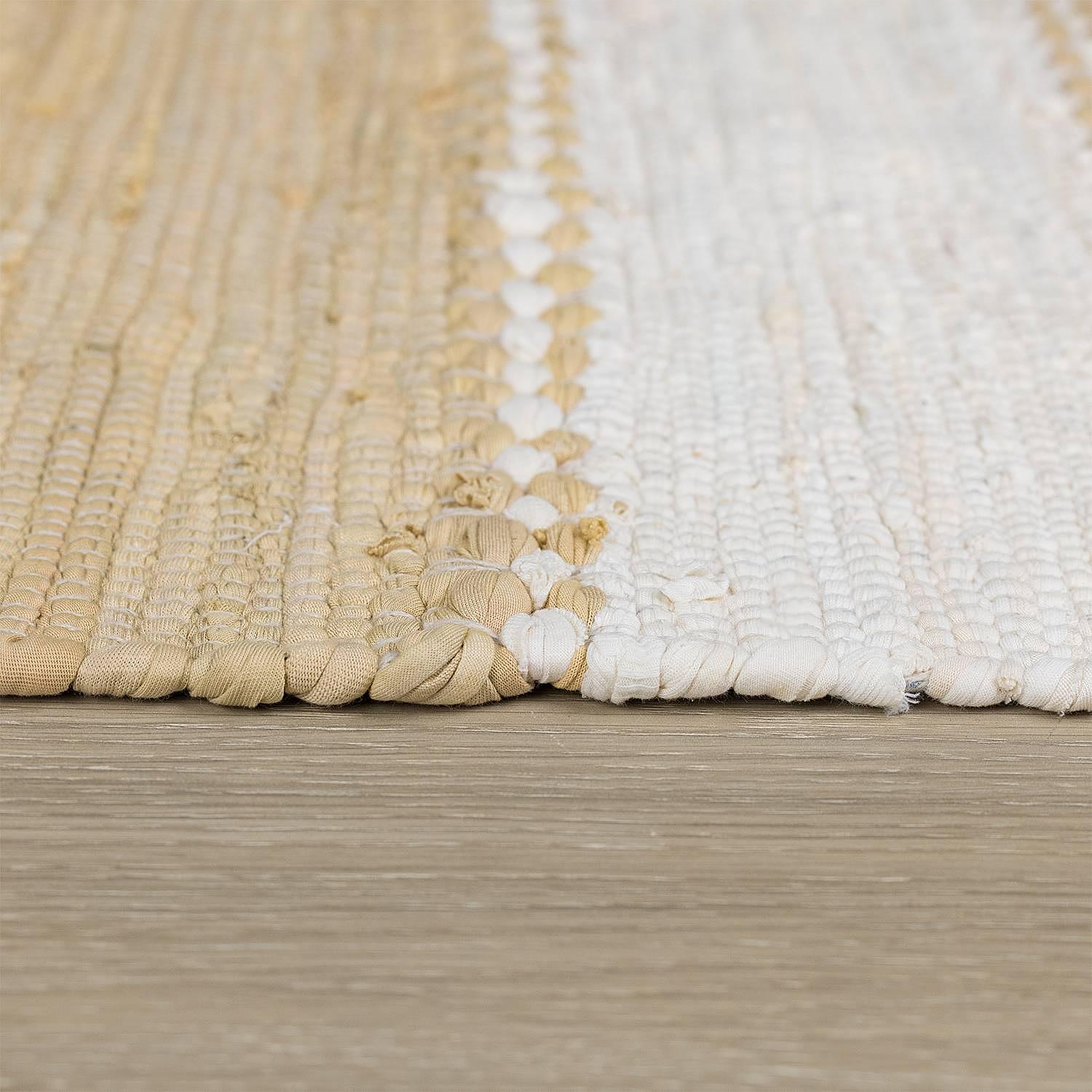 Kurzflorteppich Maher Baumwolle Beige 3