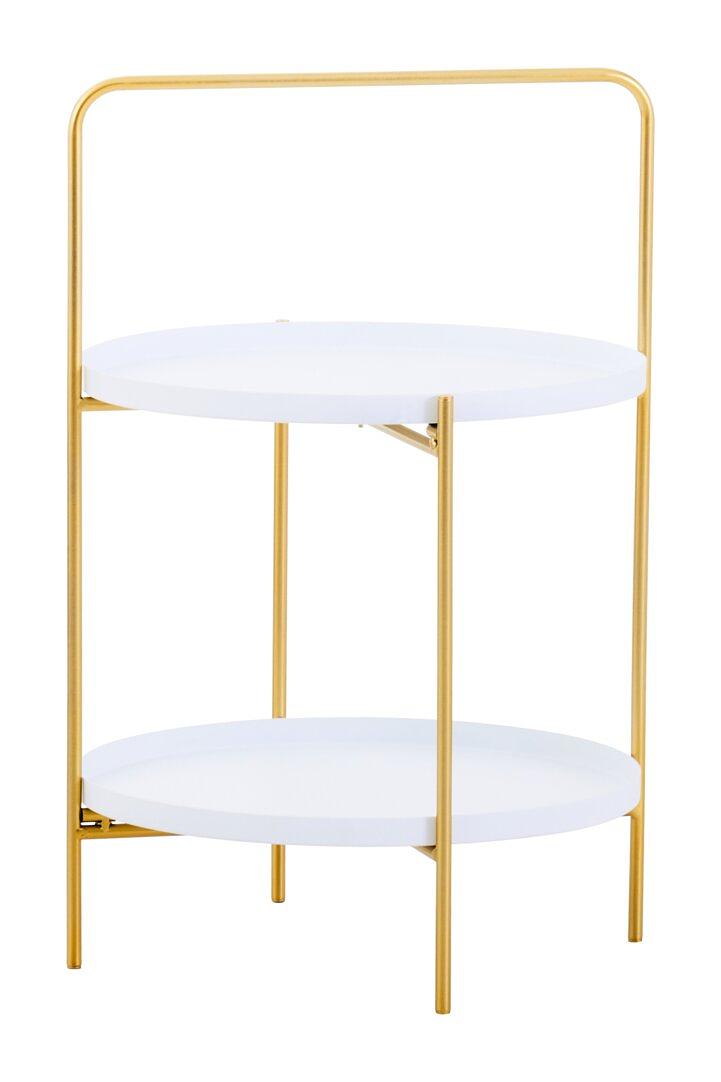 Trosa Round Side Table Marble Iron White 1