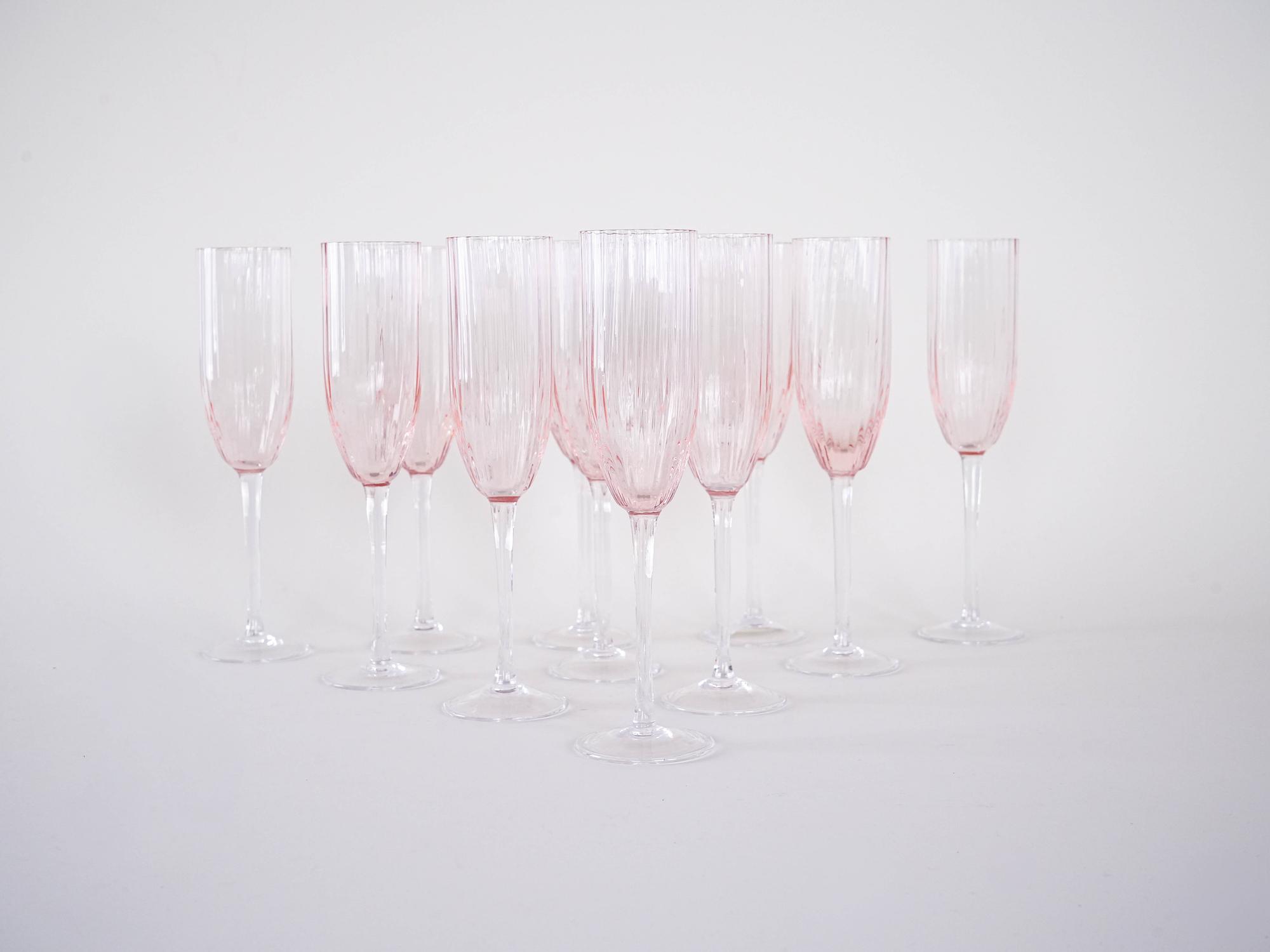 Prosecco-Gläser-Set Rosa 1970er Jahre 2