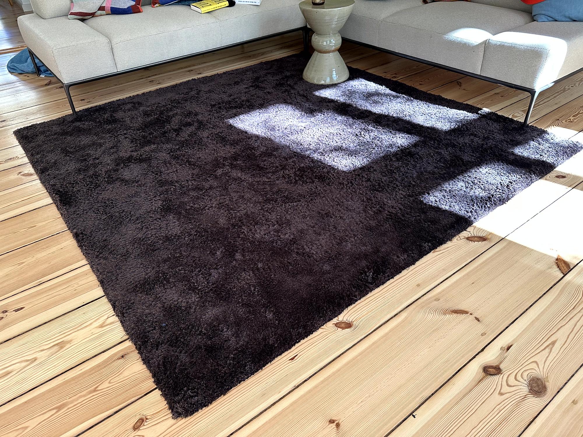 Handgefertigter Teppich Braun 200X200cm 3