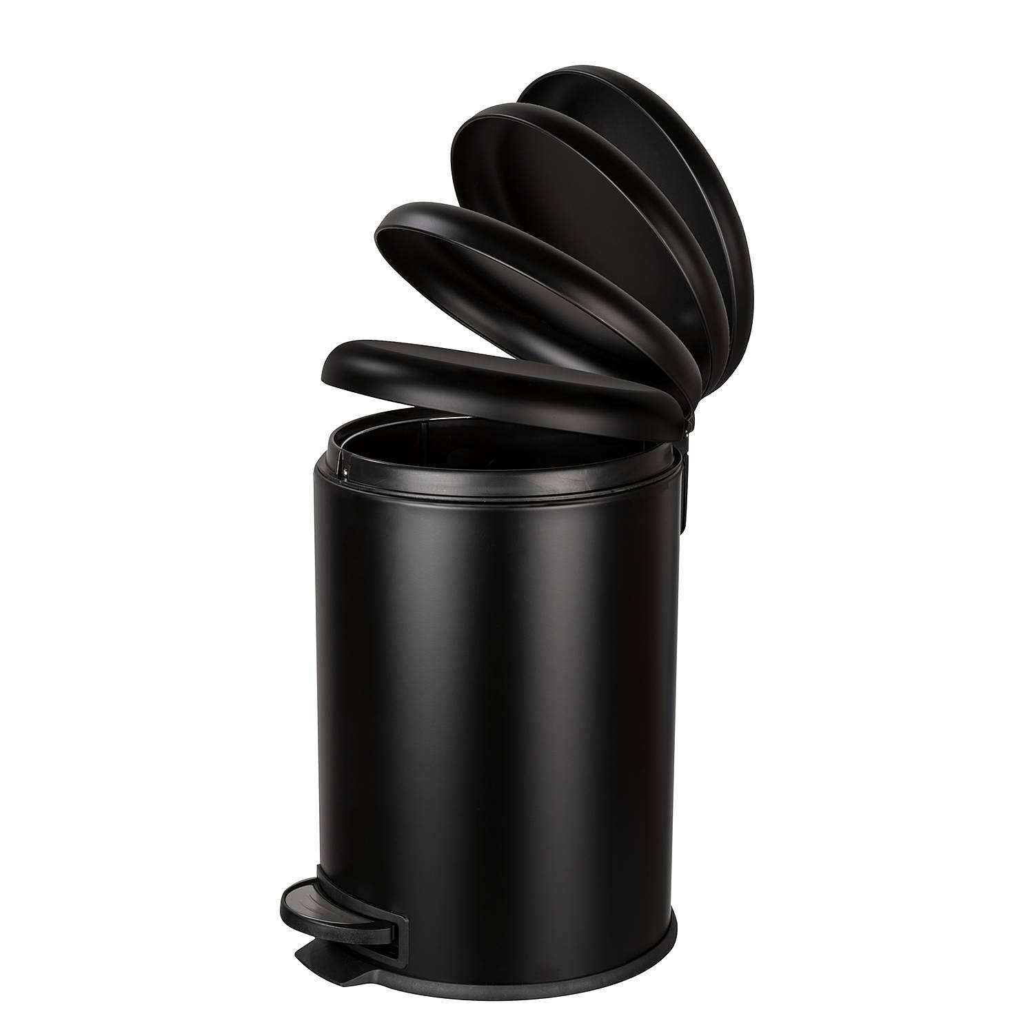  Leman Easy Close Treteimer Stahl Schwarz  1