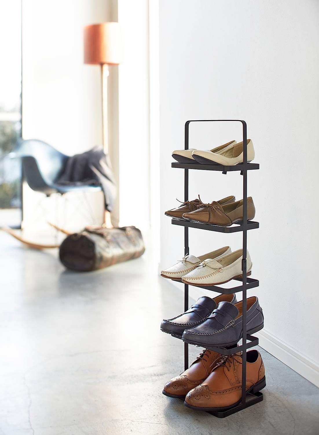 Schuhregal Tower Rack Stahl Schwarz 22 x 78 cm 2