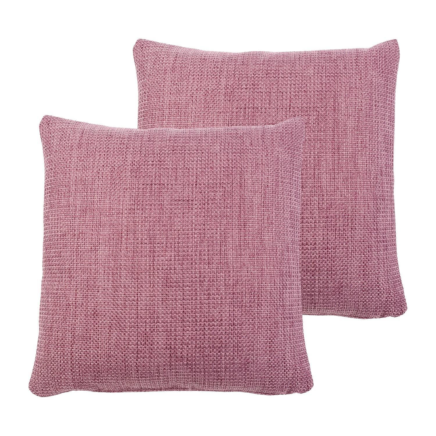 2x Dallas Kissenbezug Kunstfaser Rosa 50 x 50 cm 0