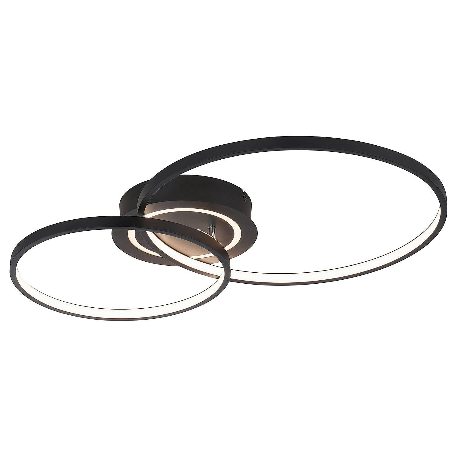 Asmina LED-Deckenleuchte 2-flammig Eisen Aluminium Schwarz 1