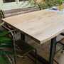 Robuster Eichenholztisch mit Metallgestell 180cm 5